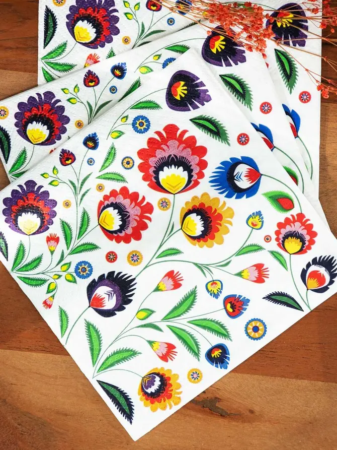 Serwetki papierowe POLISH FOLK 20 sztuk 33x33 cm