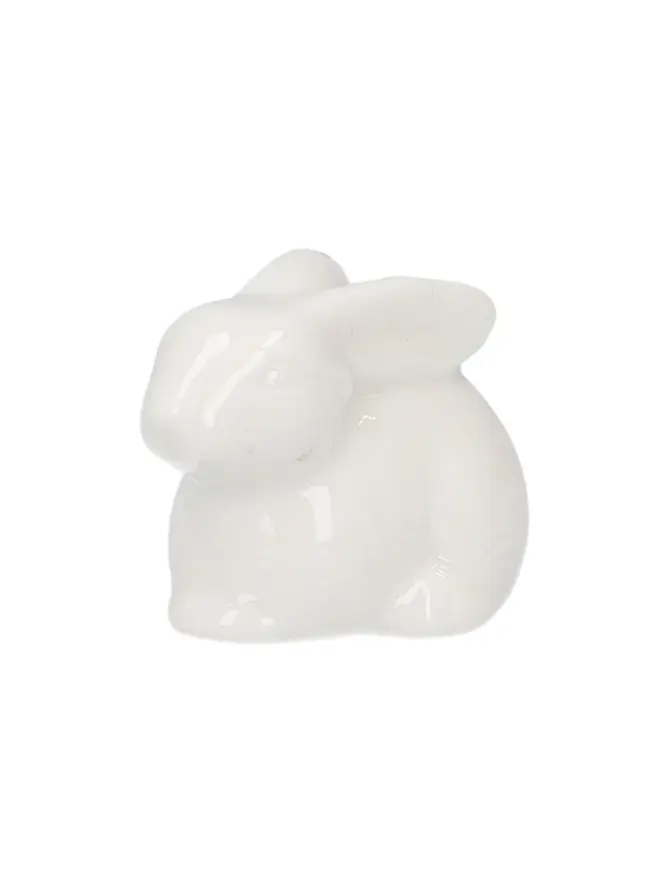 Figurka EDUARD królik porcelanowy biały mały 5x3,5x3 cm