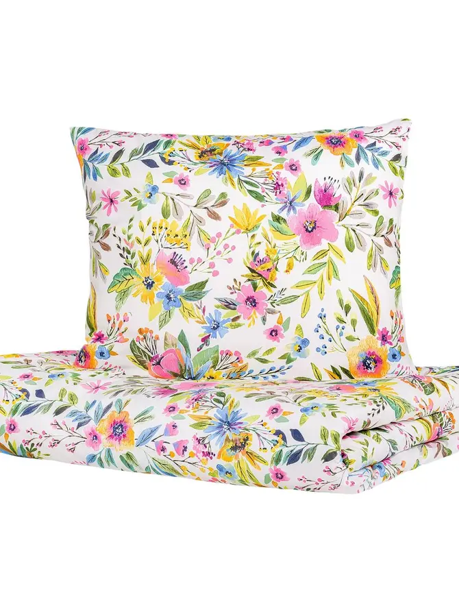 Pościel FLORAL z mikrofibry w kolorowe kwiatki 160x200 + 2*70x80 cm