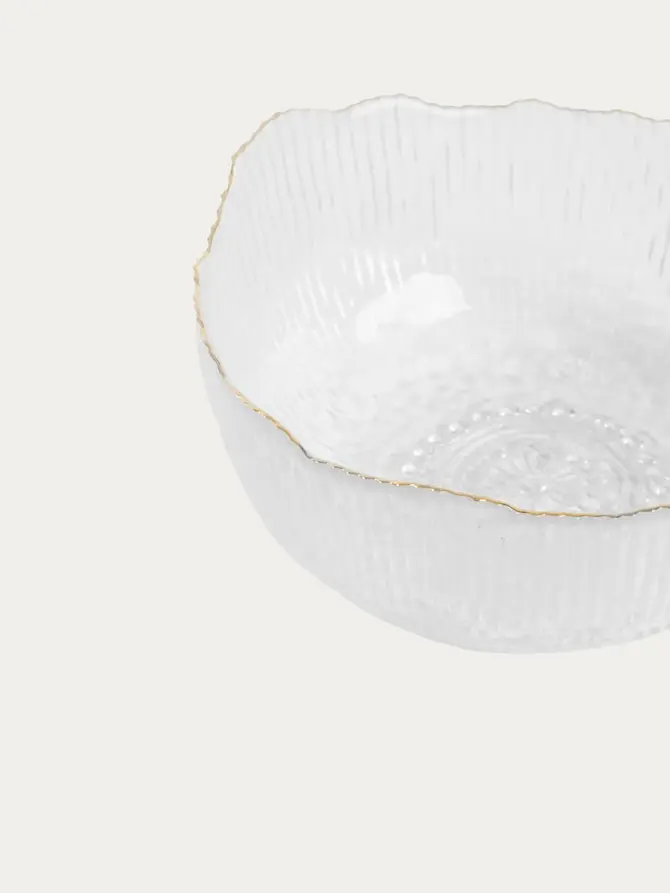 Miska APOLA ryflowana transparentna M 7,5 cm x 17 cm