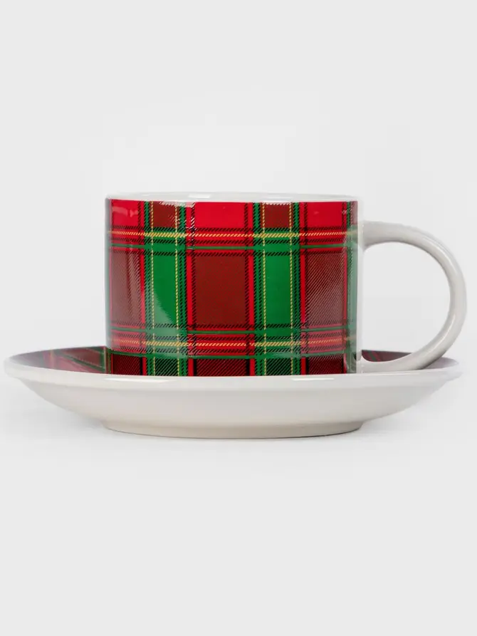 Filiżanka ze spodkiem TARTAN 