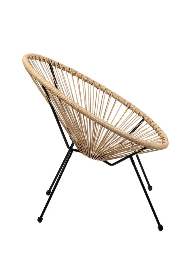 Fotel ACAPULCO FLAT z płaskiej linki technorratan naturalny 71x71x80 cm