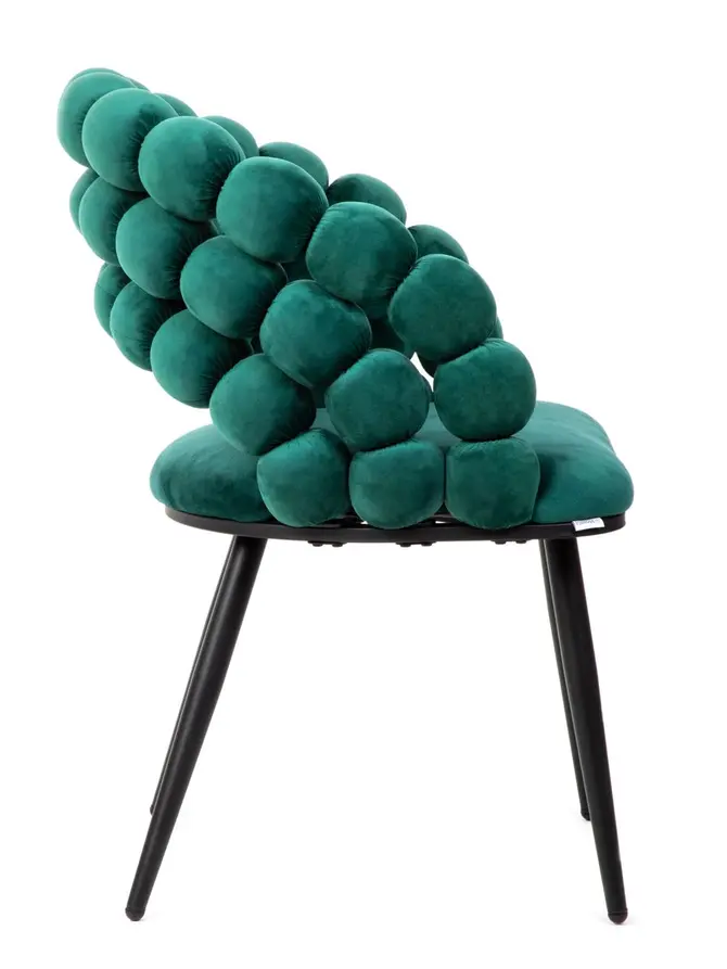 Krzesło BUBBLE welurowe zielone 57,5x61x81,7cm