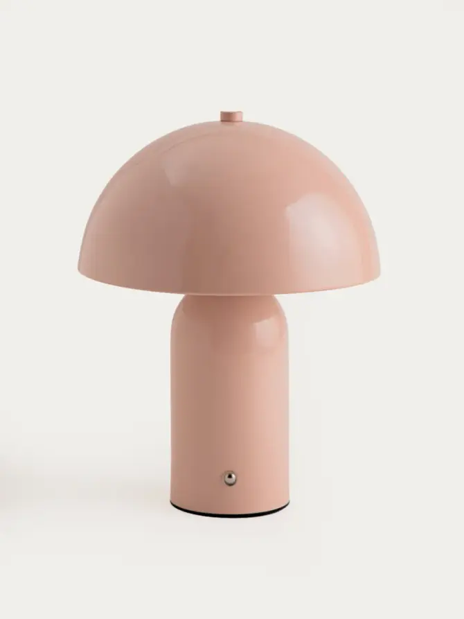 Lampka stołowa AUREX retro kopuła różowa 20x20x24,5 cm