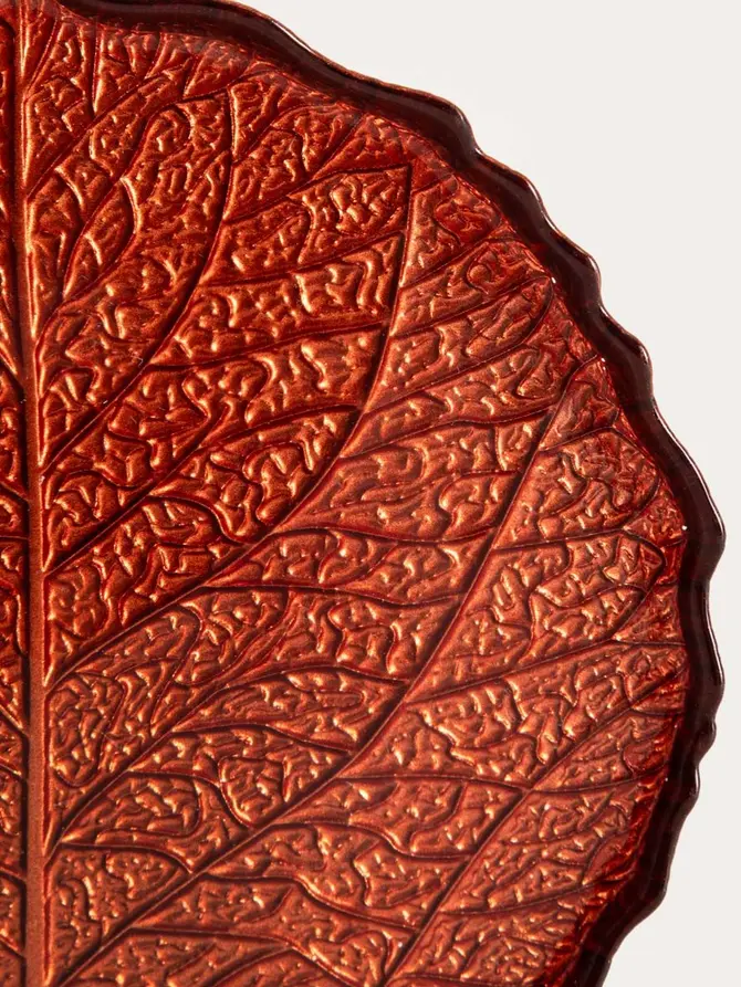 Talerz VISTAN amber imitacja liścia 17 cm