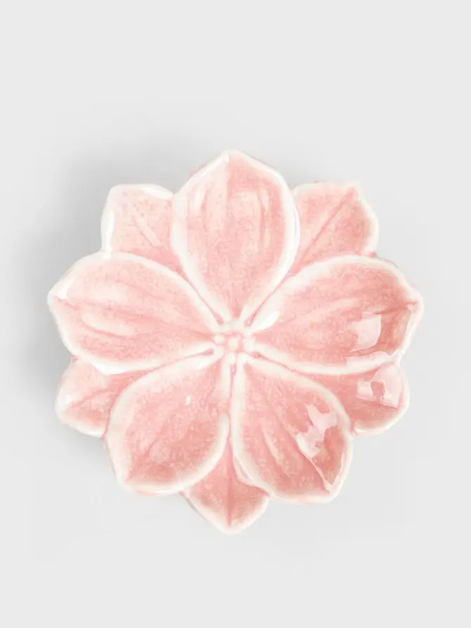 Taca dekoracyjna EDME ceramiczna różowa 15x15 cm
