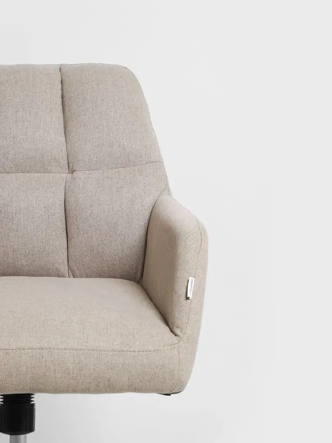 Fotel SEENSA obrotowy beżowy 58x67x81-89 cm