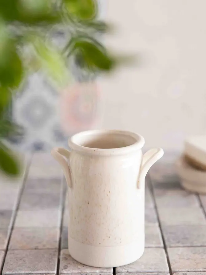Kubek łazienkowy FERMIR ceramiczny beżowy 10.3x7.1x11.1cm