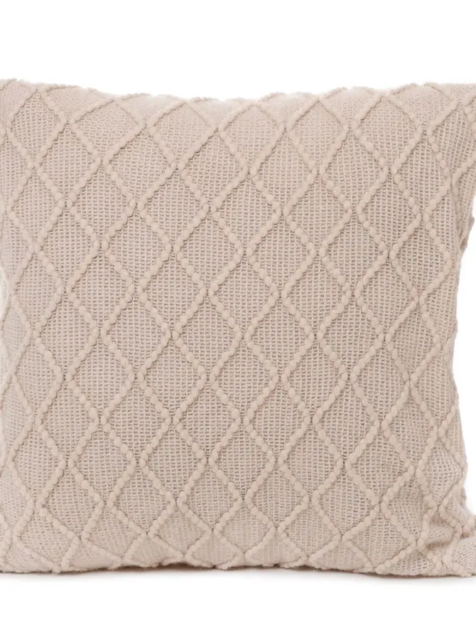 Poszewka LOOP w romby beżowa 45x45 cm