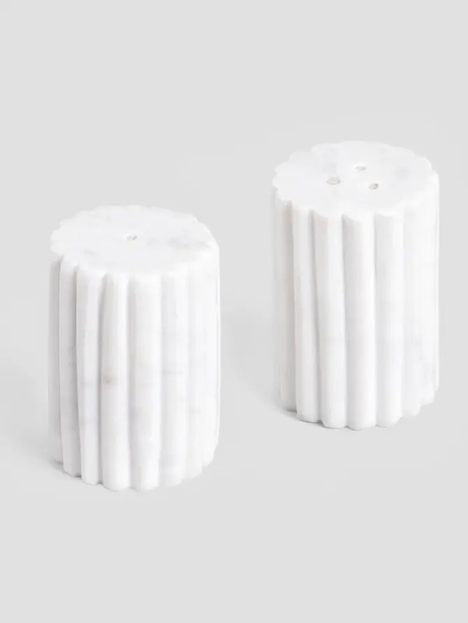 Zestaw przyprawników MARBLE STRIPES marmurowych ryflowanych 2 el