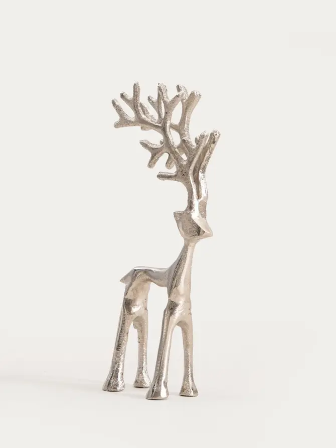 Figurka AGRI renifer srebrny 23 cm