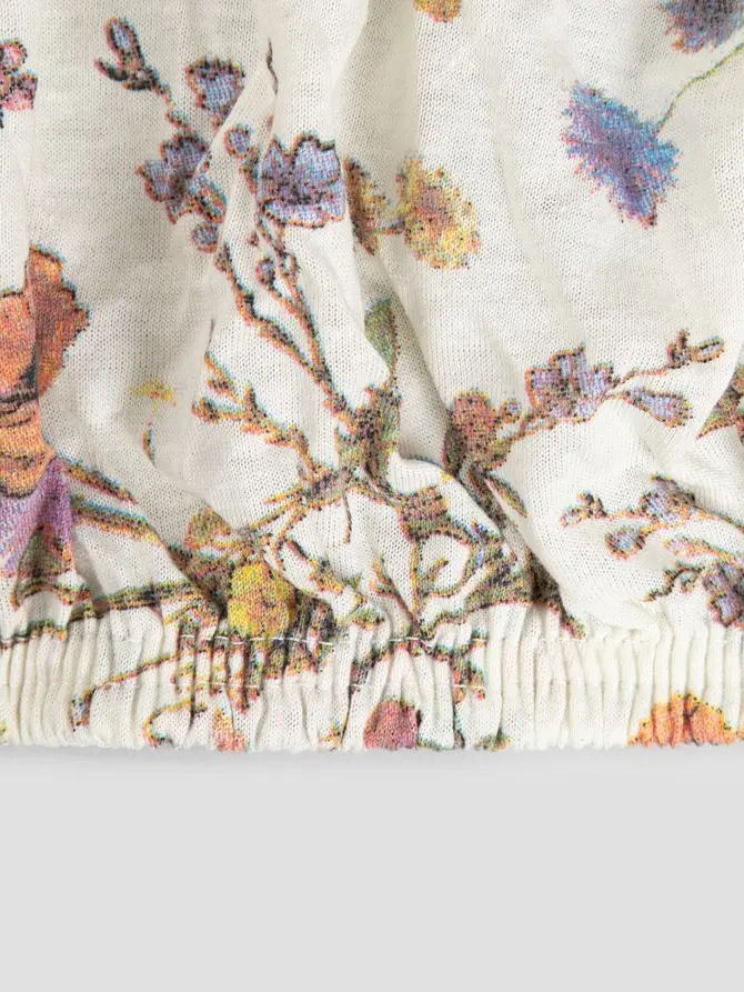 Prześcieradło MEADOW FLOWERS jersey w kwiatki 160x200 cm
