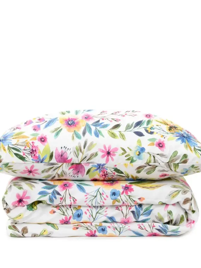 POŚCIEL FLORAL ESSENTIALS z mikrofibry w kolorowe kwiatki 220x200 + 2*70x80 cm