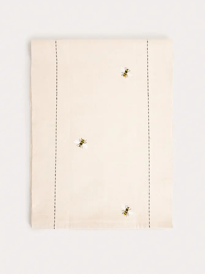 Bieżnik BIENA bawelniany w haftowane pszczoły 40x160cm