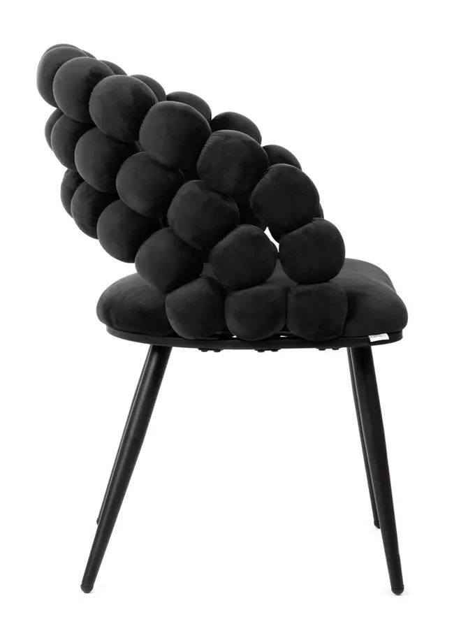 Krzesło BUBBLE welurowe czarne 57,5x61x81,7cm