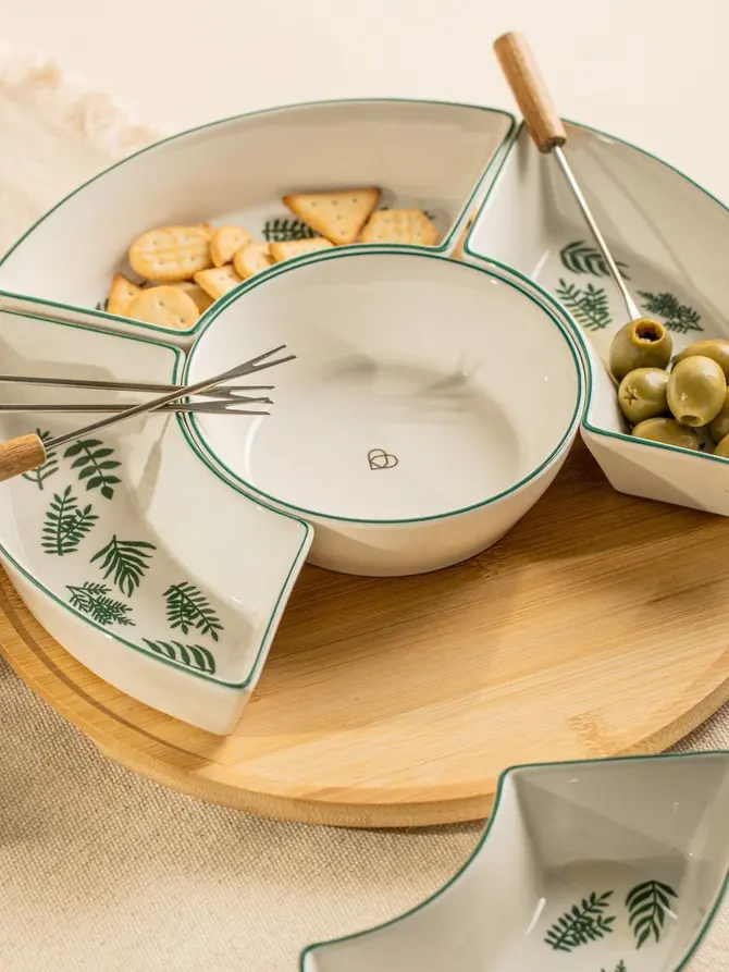 Półmisek FINCAN w zielone liście 30cm