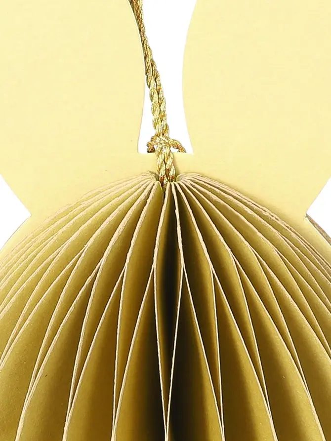 Zawieszka wielkanocna GALLA papierowa jajko z uszami żółte 15 cm