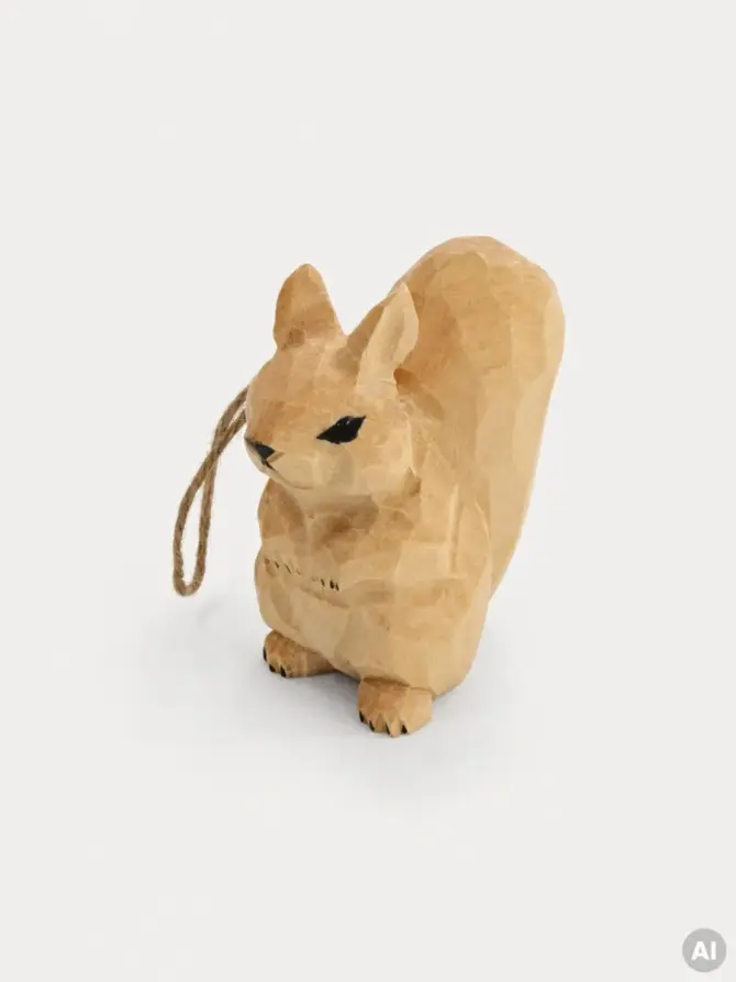Zawieszka TIRO drewniana wiewiórka 7,5 cm