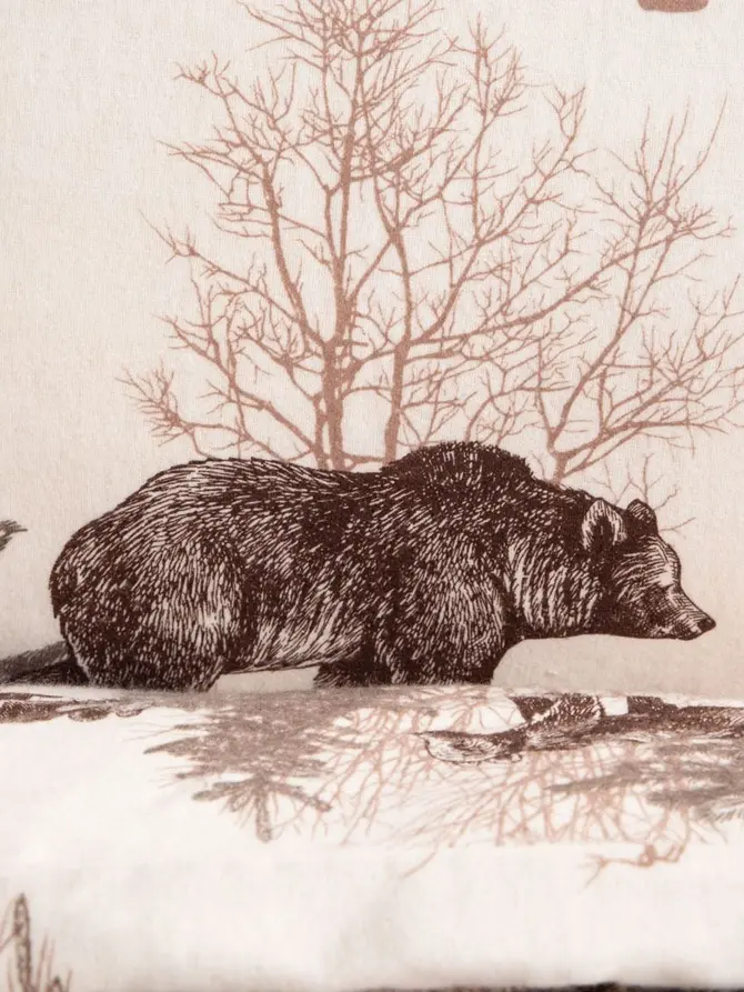 Pościel URSO flanelowa w niedźwiedzie 140x200 + 1*70x80 cm