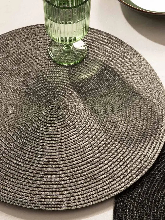 Podkładka do jadalni PINTO okrągła ciemnoszara 38 cm