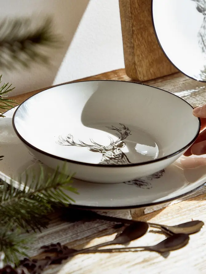 Talerz REINDEER głęboki z jeleniem 20 cm