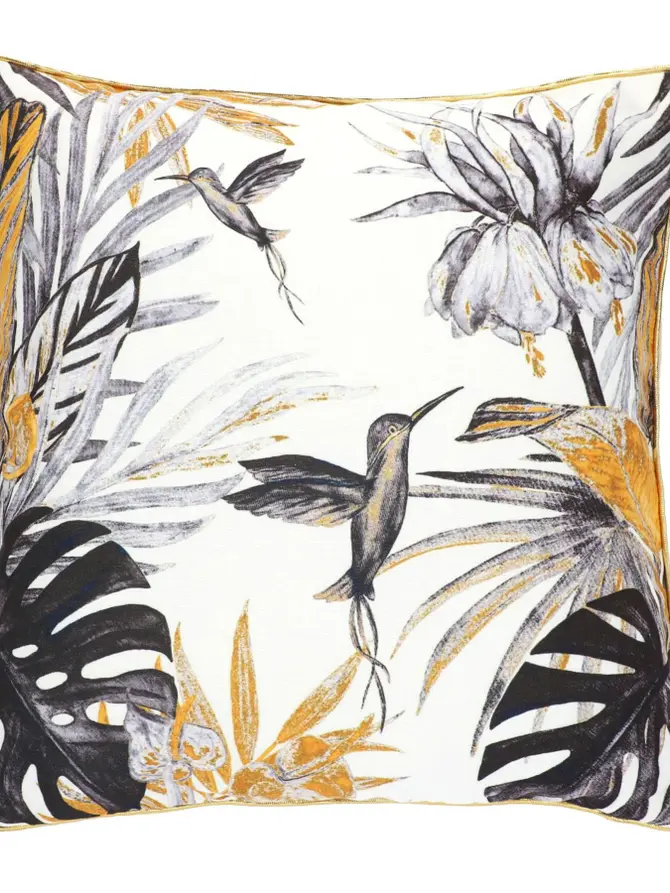 Poszewka VIRAD biała w kwiaty 45x45 cm