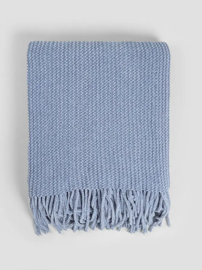 Koc CHENILLE szenilowy niebieski 130x170