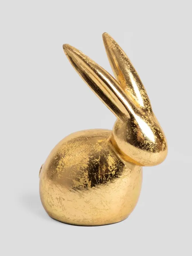 Figurka DESO złoty zając 10x6,5x13,3 cm