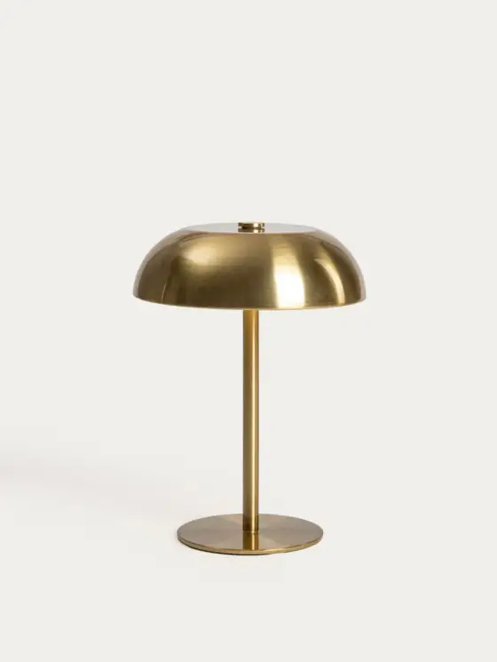 Lampka stołowa PIXEL metalowa złota 15,5x15,5x20,5 cm