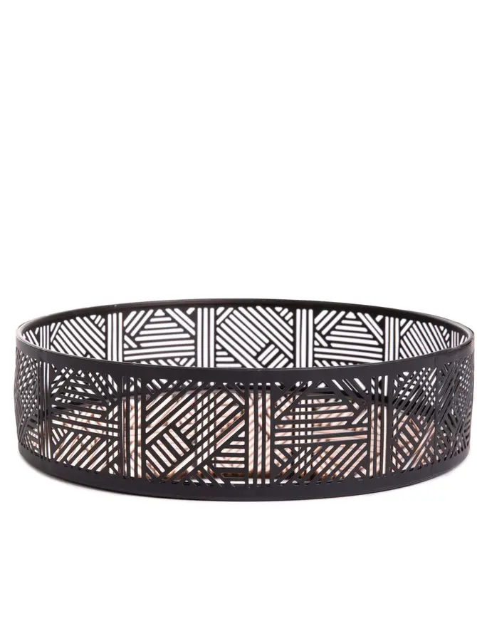Taca ART DECO z lustrem czarna 20x5 cm