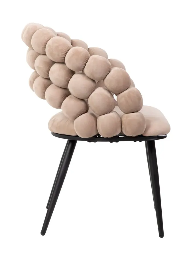 Krzesło BUBBLE welurowe beżowe 57,5x61x81,7cm