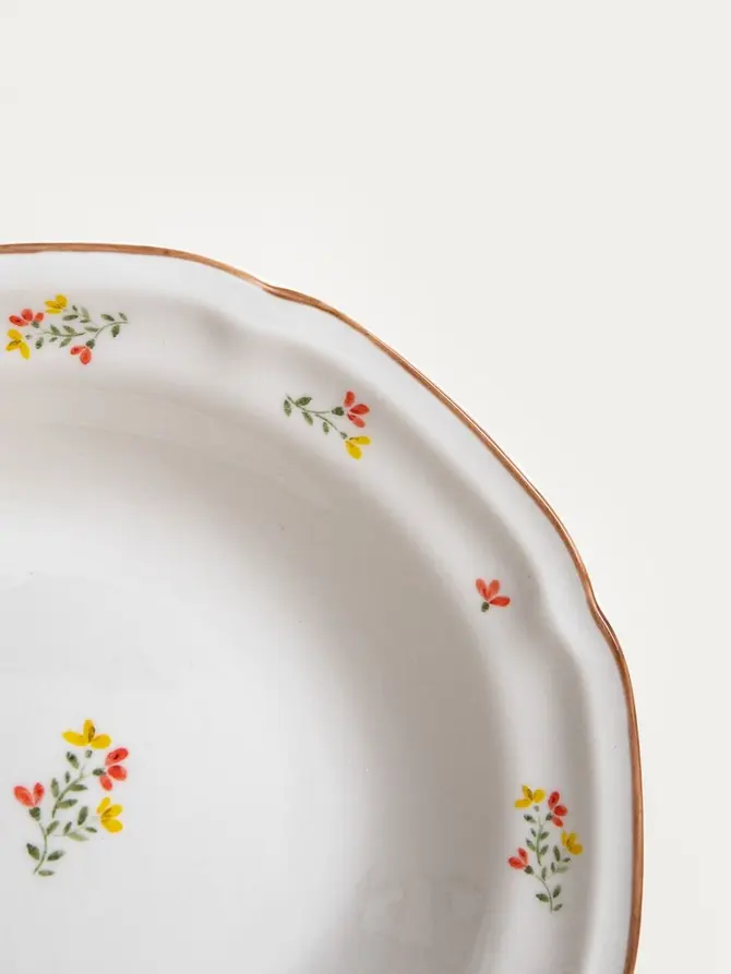 Talerz GRETA głęboki z kwiatuszkami 22 cm