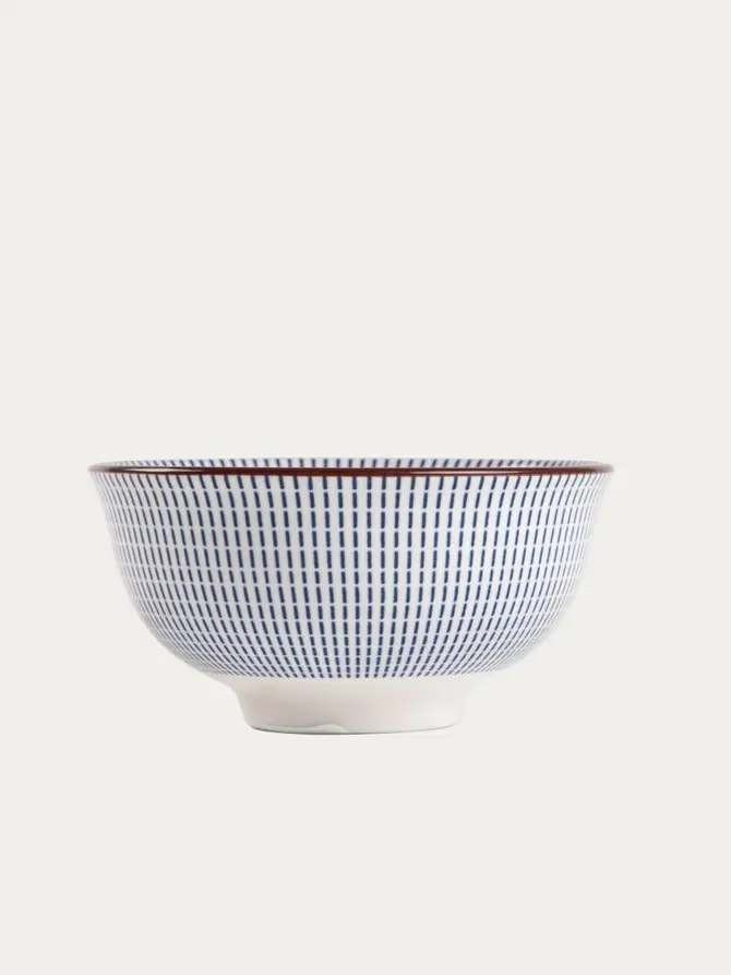 Miska NAVIA porcelanowa granatowa z brązową obwódką 12 cm