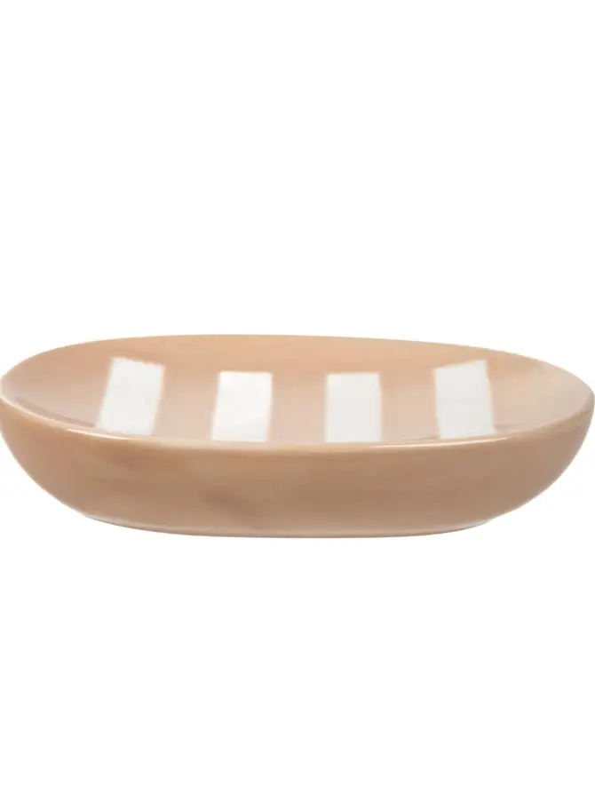 Mydelniczka ZENA w beżowe paski 13x8,8x3 cm