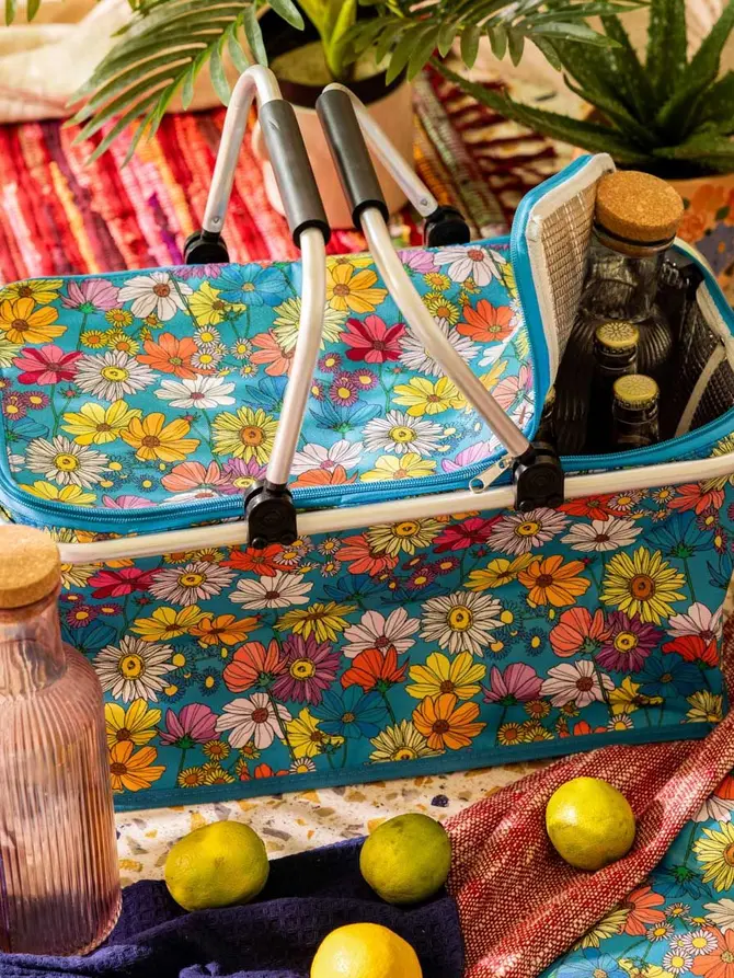 Kosz termiczny FLORAL AURA w kwiaty 47x23x25 cm
