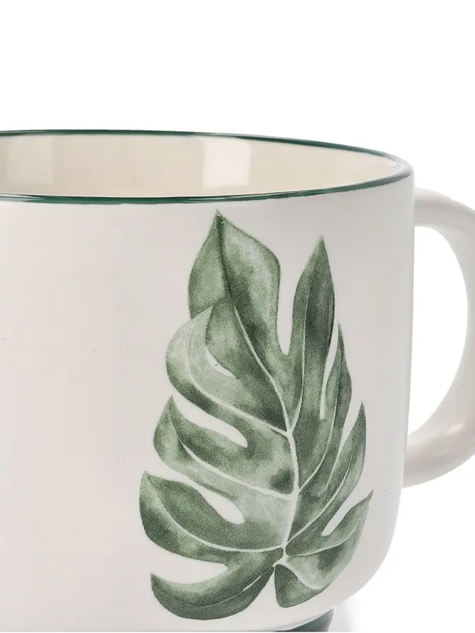 Kubek BLYDE z liściem- monstera 0,35 l