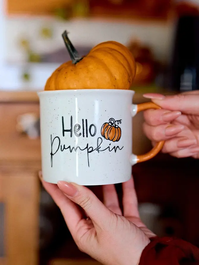 Kubek PALLI hello pumpkin z pomarańczowym uchem 0,4 l