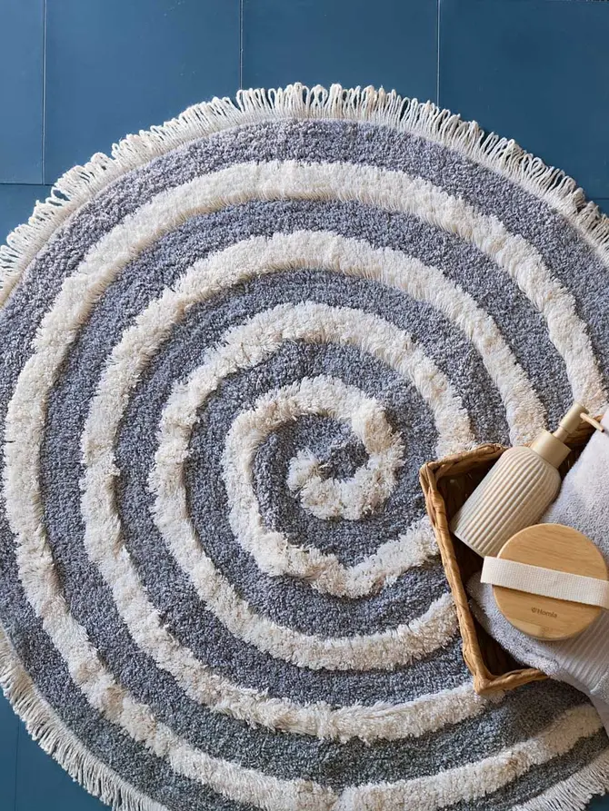 Dywanik łazienkowy BREVIS Szary spirala 72 cm