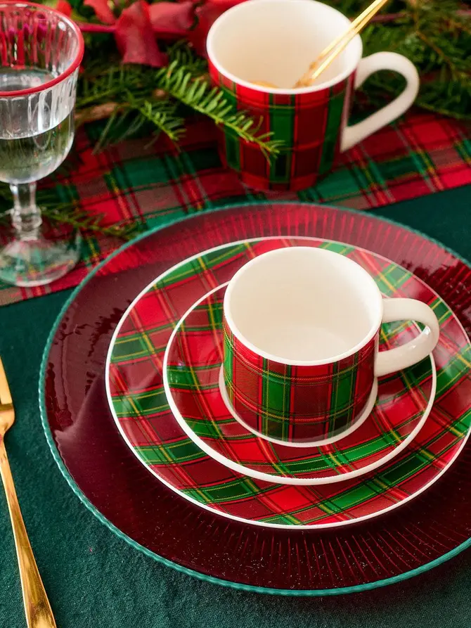Filiżanka ze spodkiem TARTAN 
