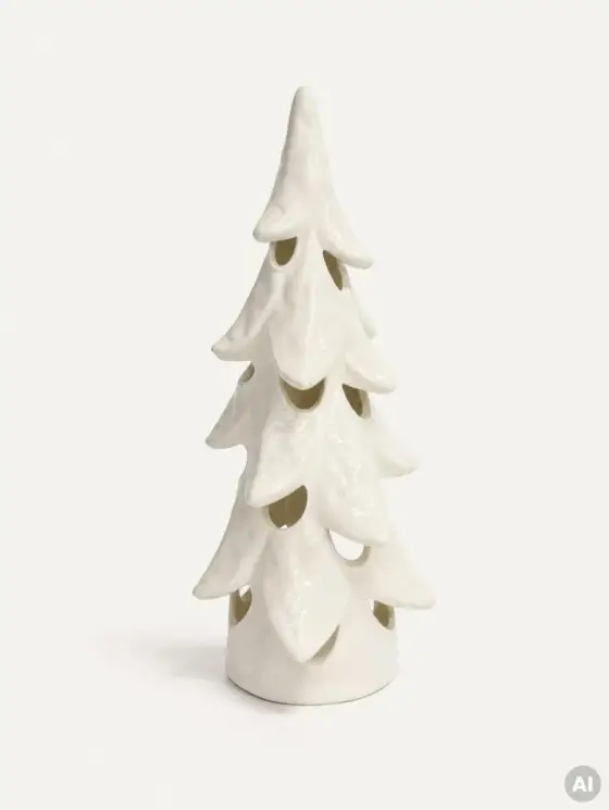 Dekoracja stojąca KANIA choinka ceramiczna LED 13,3x13x29 cm
