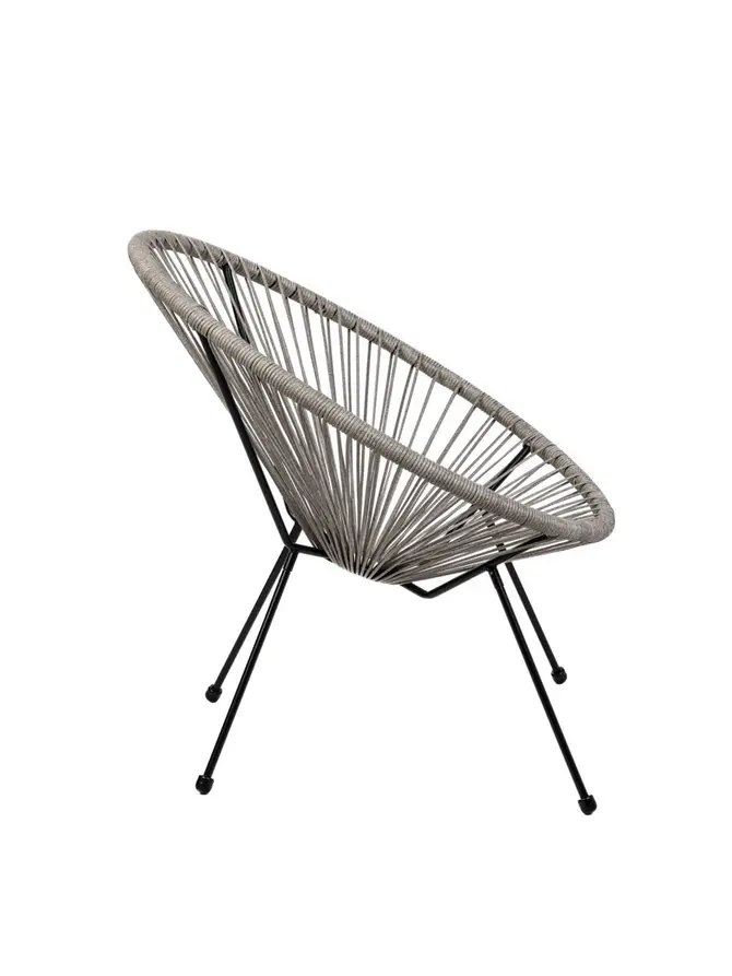 Fotel ACAPULCO FLAT z płaskiej linki technorratan szary 71x71x80 cm