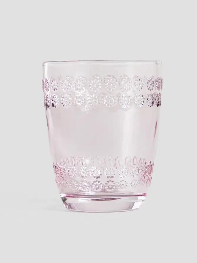 Szklanka ERBA różowa ze zdobieniami 0,27 l