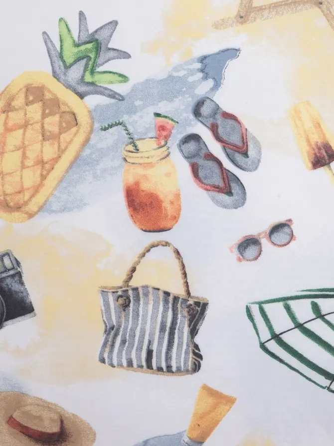 Pościel PLAYA z mikrofibry dwustronna w wakacyjny wzór 160x200 + 2*70x80 cm