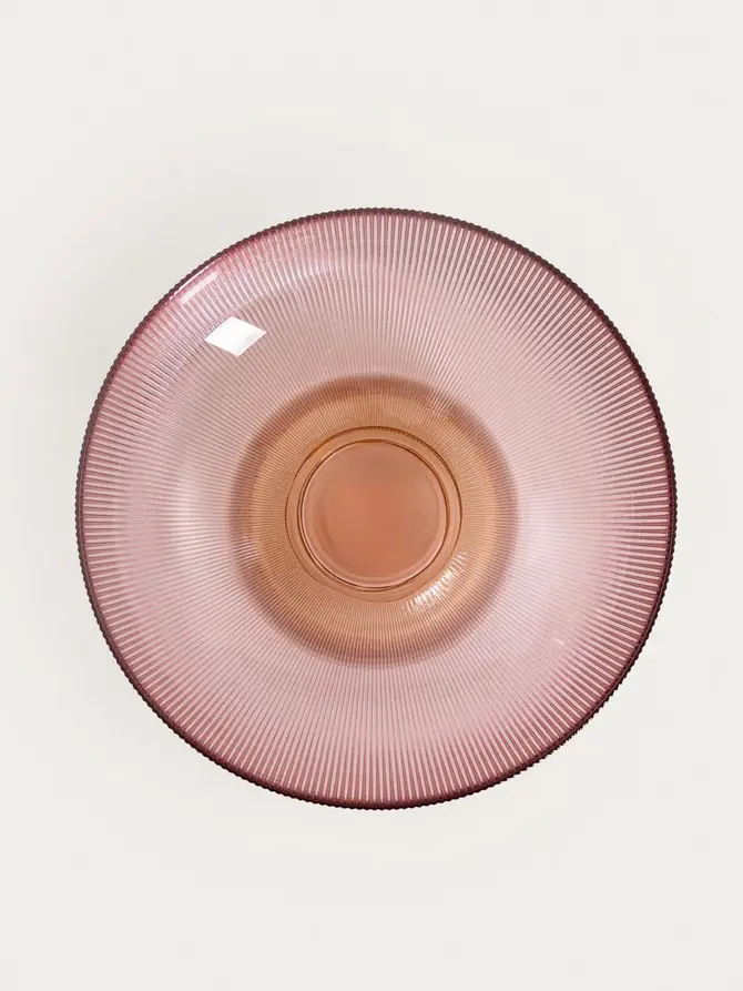 Patera MEGALO szklana różowo - żółta 25 cm