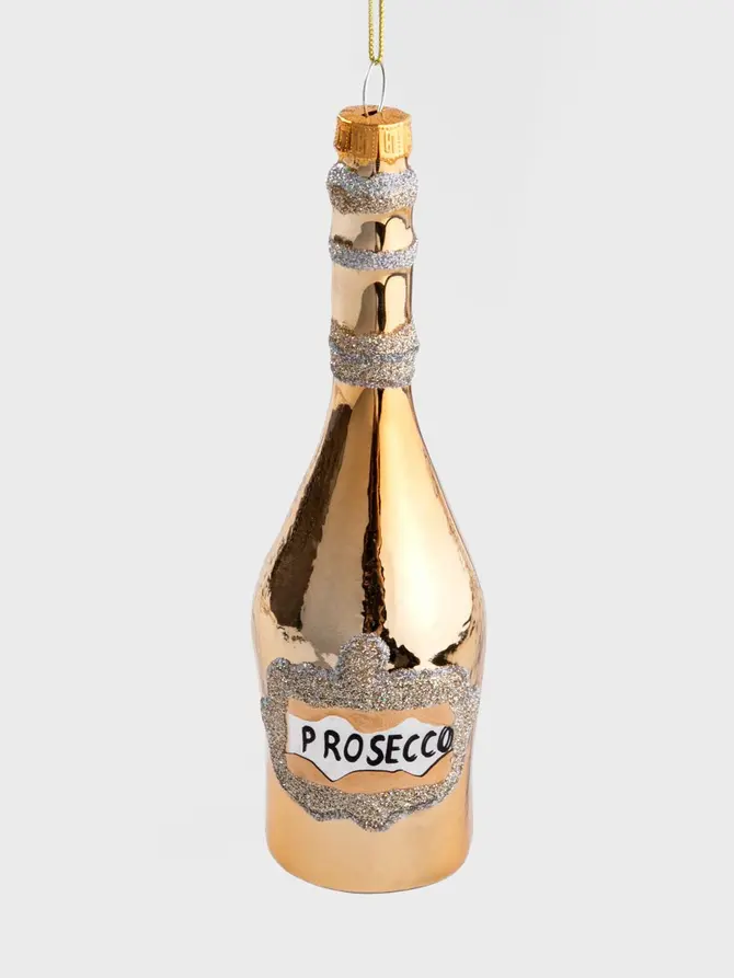 Bombka GLASSO kształtna szklana prosecco złote 16 cm
