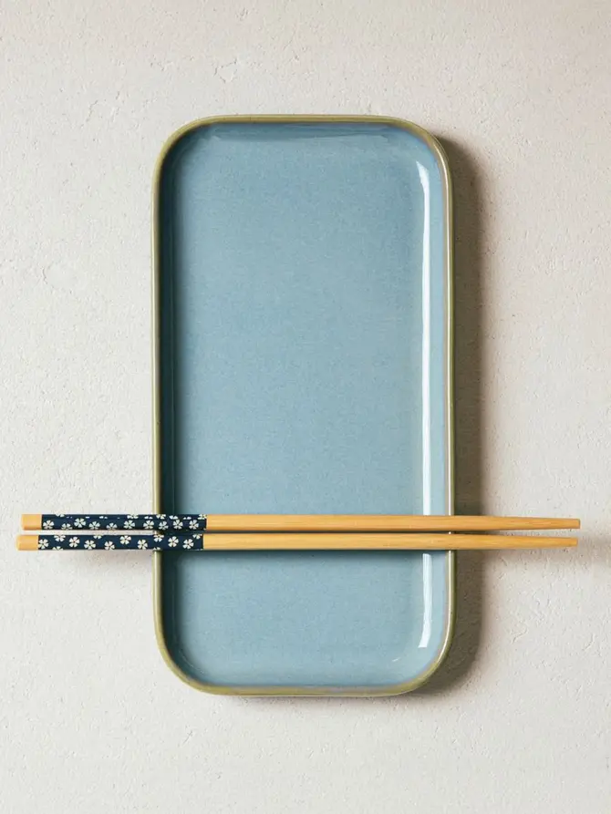 Talerz OKINAWA na sushi turkusowy 25x13 cm