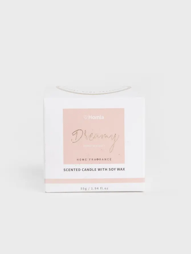 Świeca zapachowa z woskiem sojowym DREAMY PINK Berry Bouquet 55 g