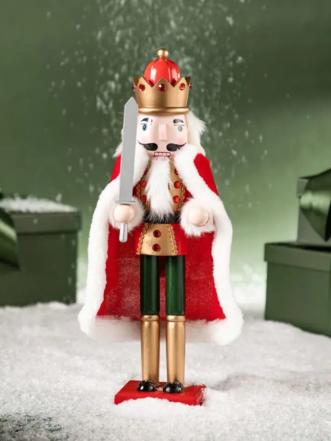 Figurka NUTCRACKER dziadek do orzechów król z mieczem 38 cm