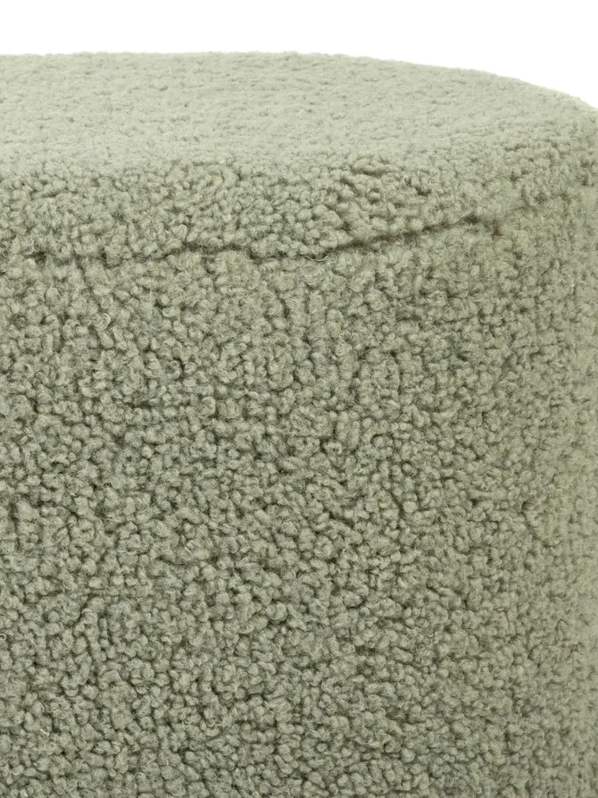 Ławka ELSA oliwkowa w tkaninie TEDDY BOUCLÉ 120x40x44 cm