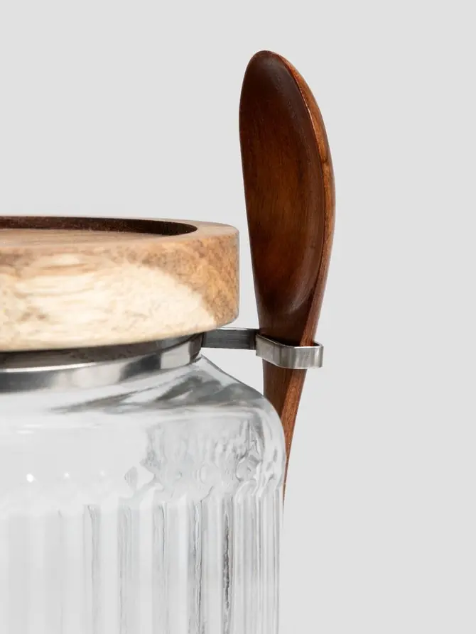 Pojemnik TIENDA szklany z drewnianą łyżeczką 0,7 l